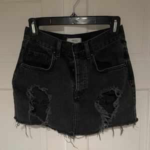 Forever 21 F21 black denim jeans mini skirt XS